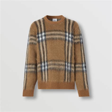 dark birch brown check sweater